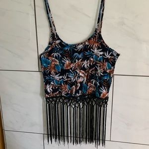 NWOT Fringed tank top